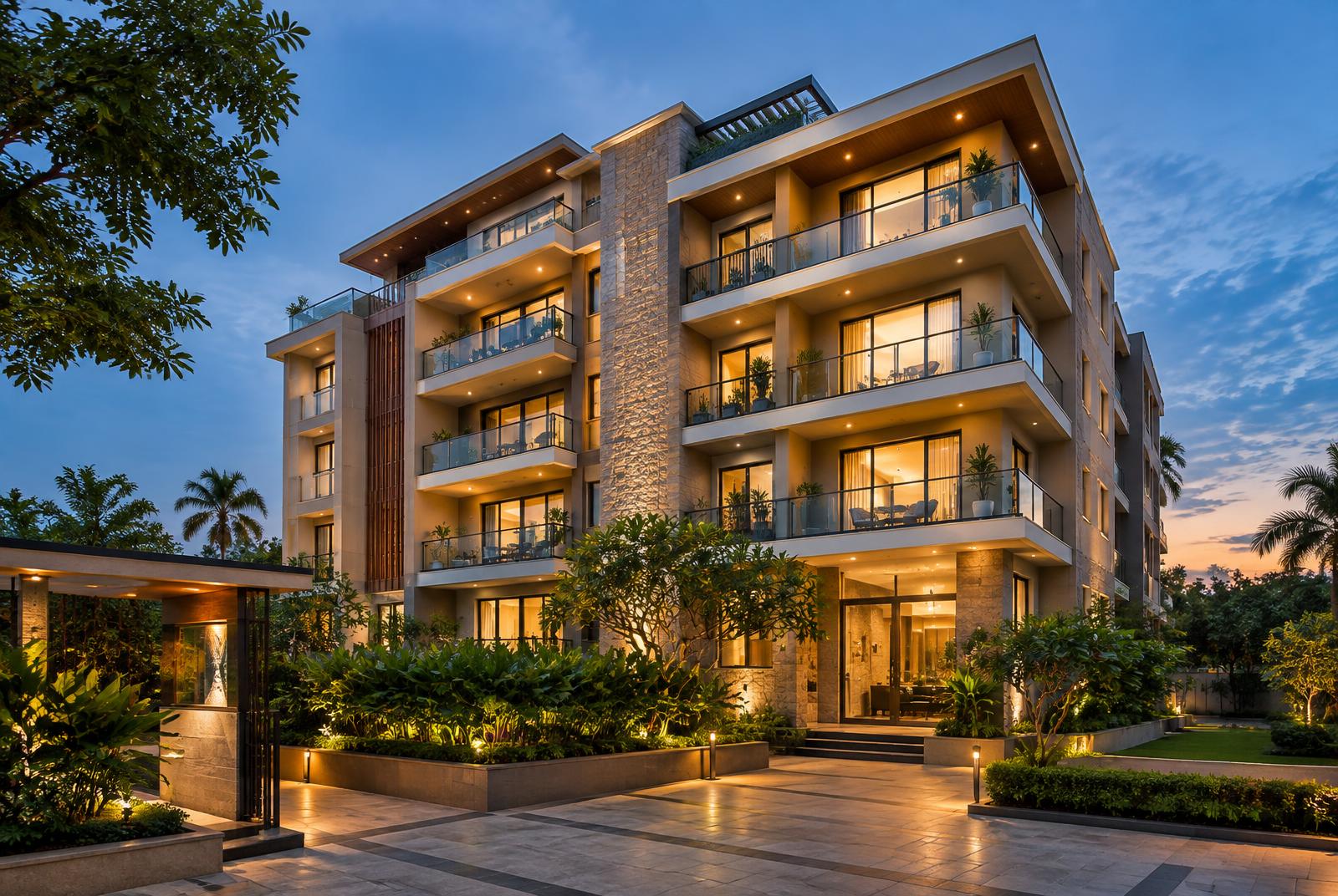 Modern apartment building in Warangal