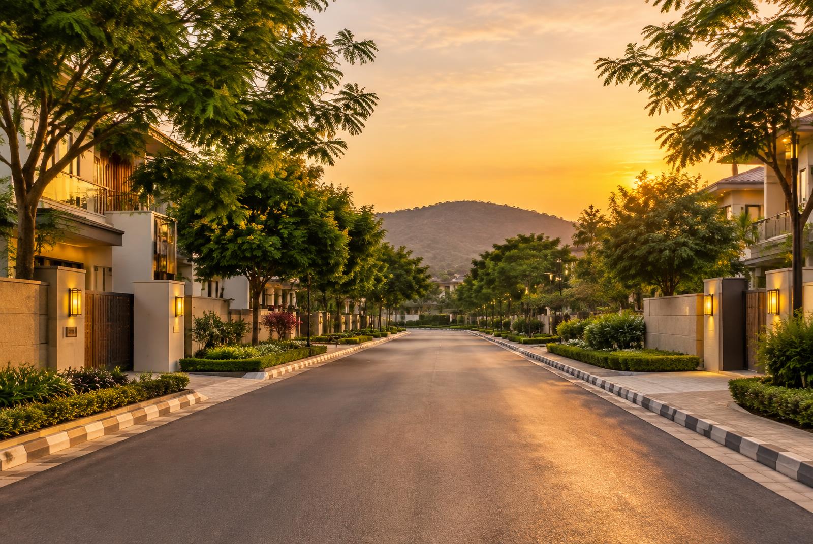 Upscale residential street in Warangal